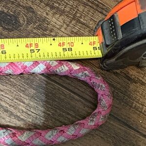 Pink and Gray Braided Dog Leash